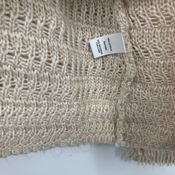 Cato Cardigan Womens Size Medium Beige Fringe Open Front Knit Boho - Picture 5 of 7